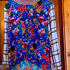 Zara high low floral blouse